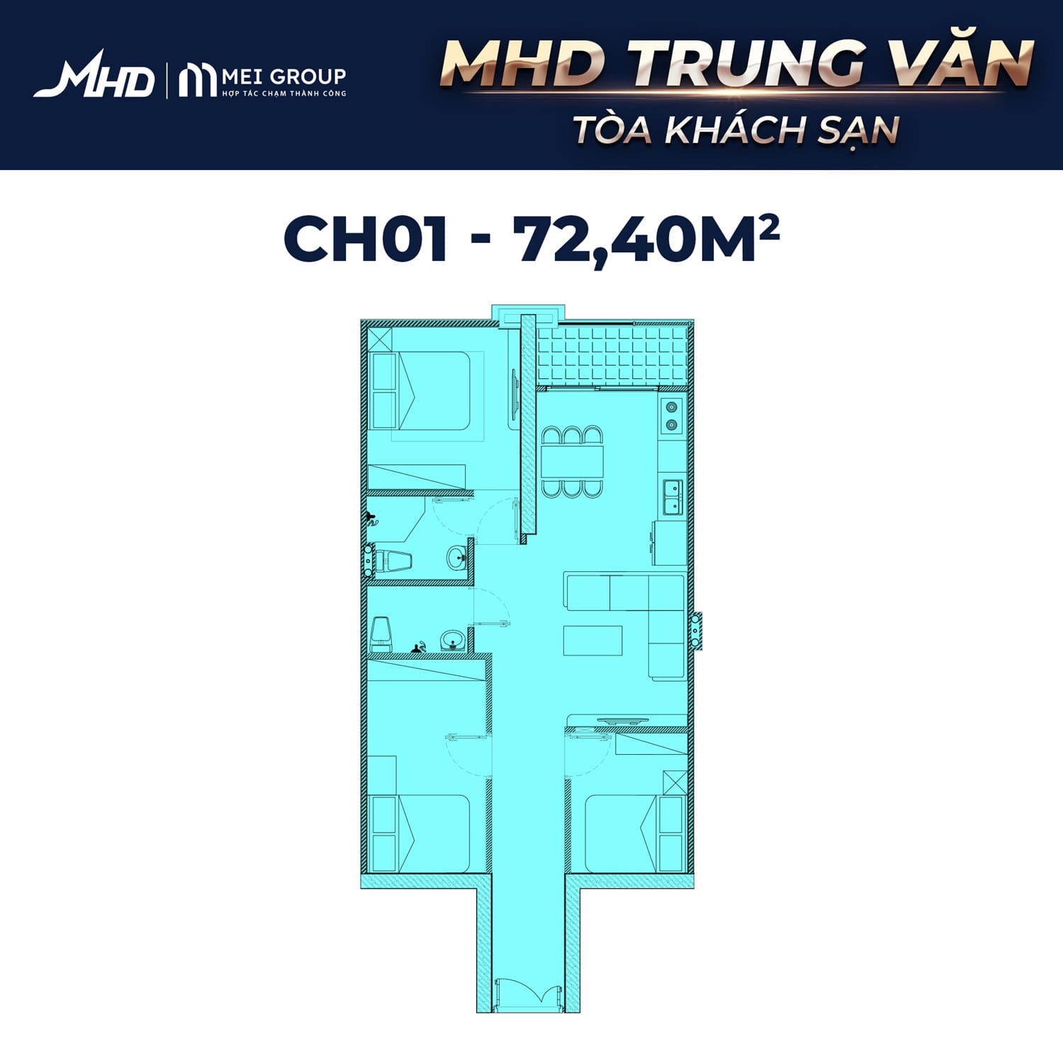 Căn hộ khách sạn MHD Trung Văn CH01