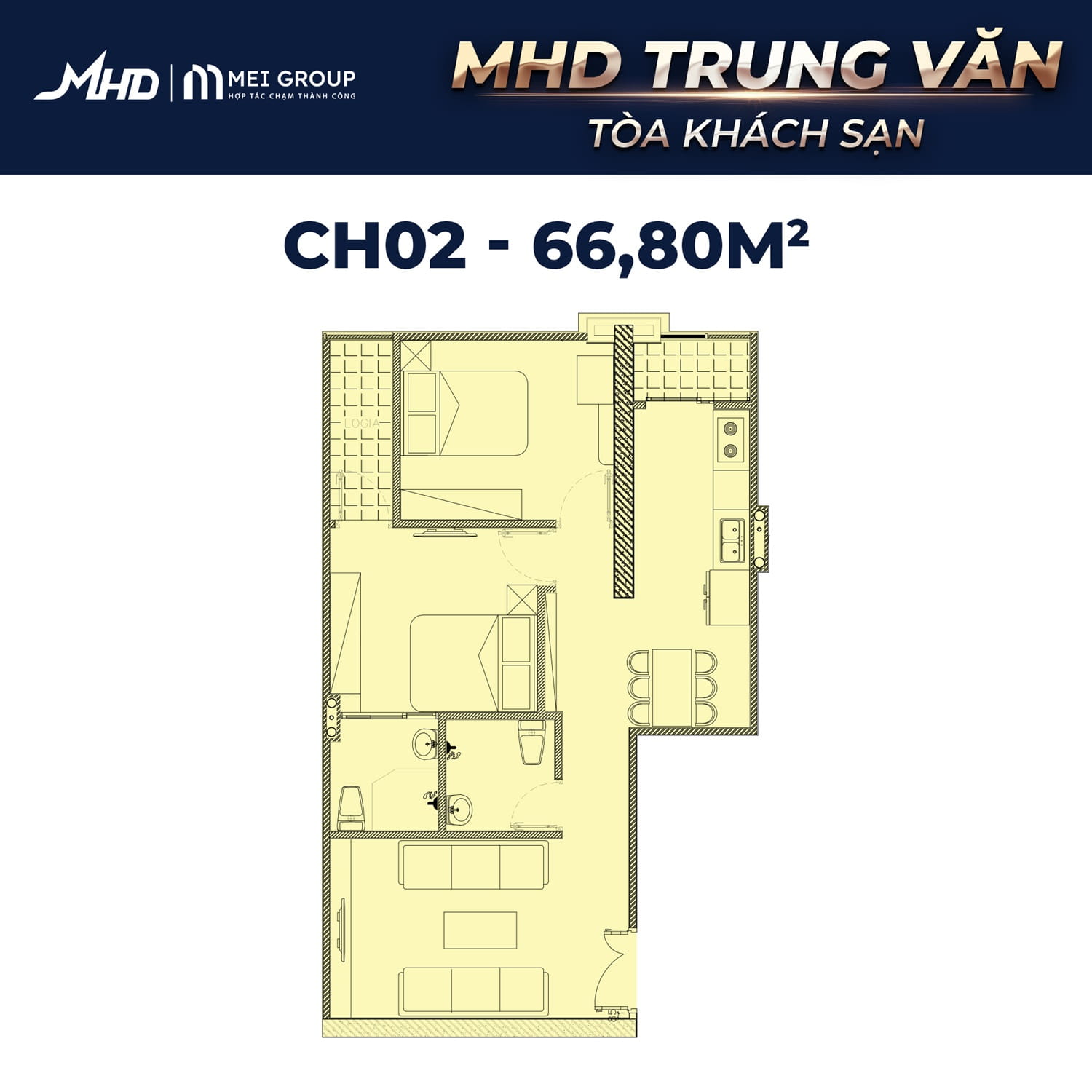 Căn hộ khách sạn MHD Trung Văn CH02