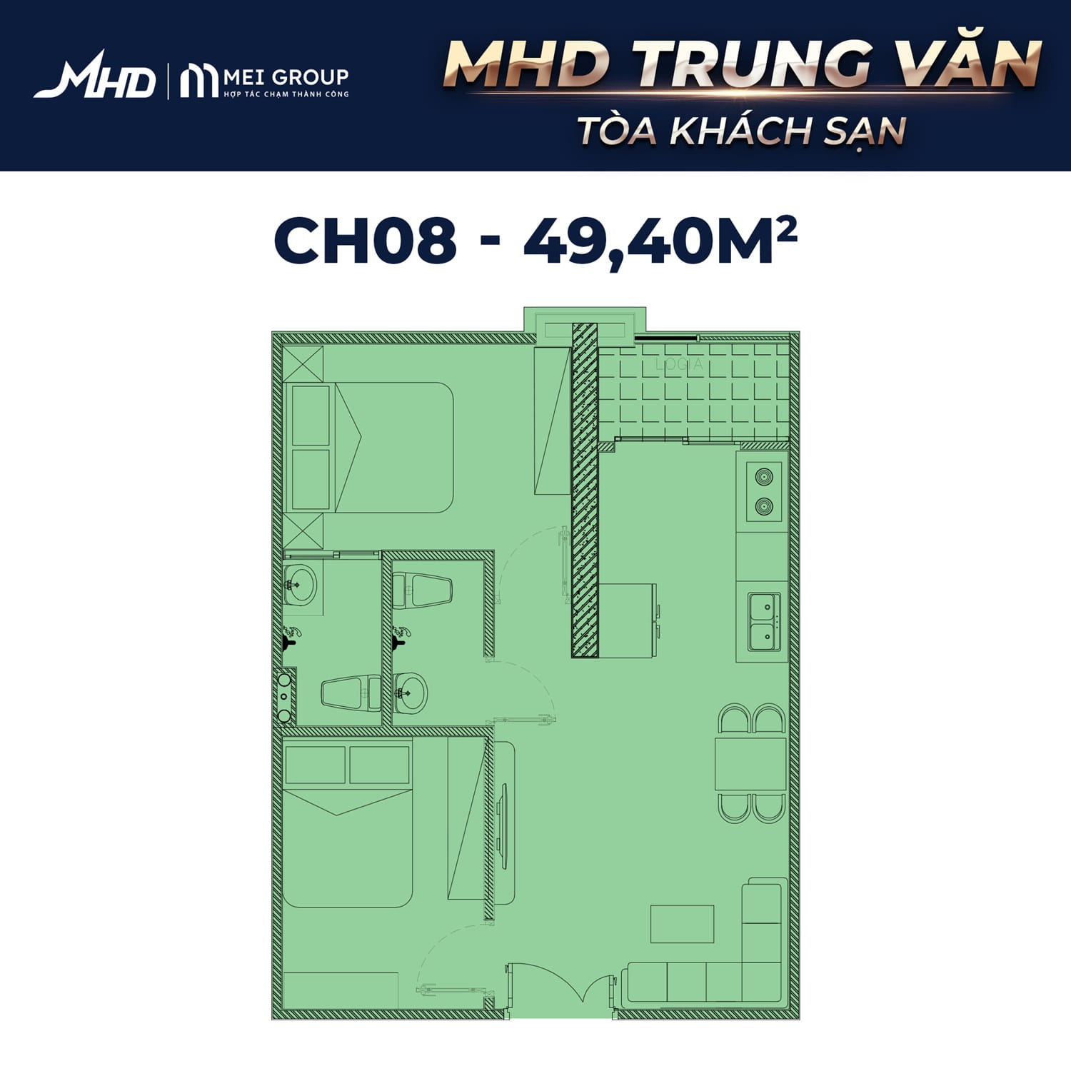 Căn hộ khách sạn MHD Trung Văn CH08